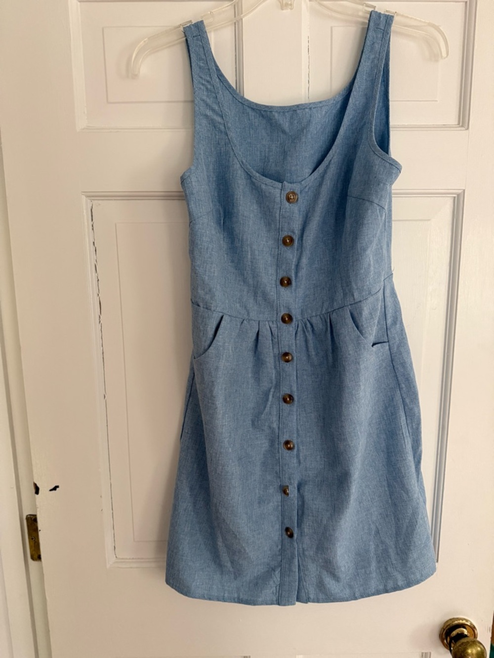 Light Blue Button-Front Sundress